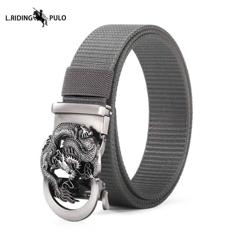 Men's Belt Toothless Alloy Automatic Buckle Men's Belt Imitation Nylon Canvas Youth Versatile Casual Belt