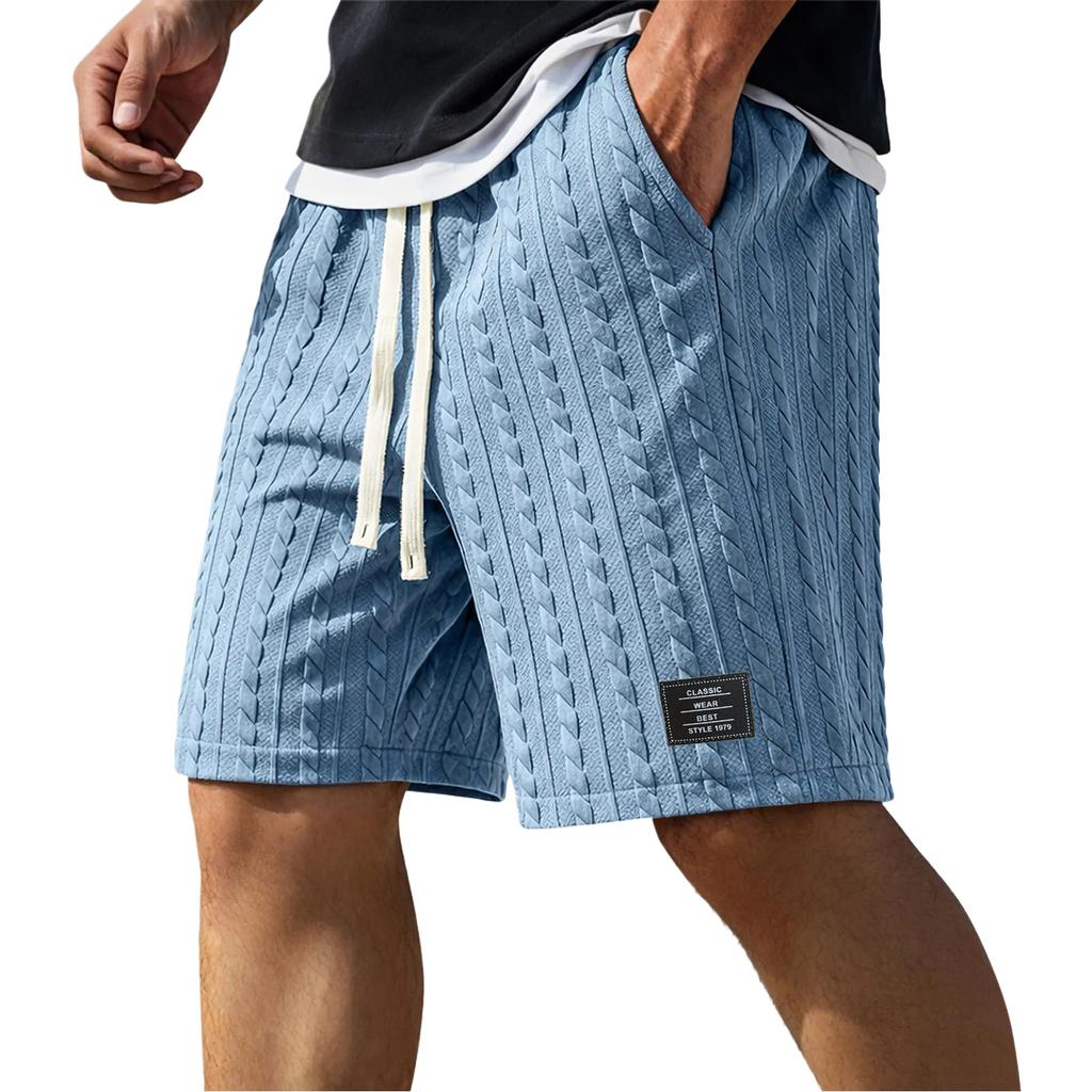 Men's Summer Drawstring Shorts, Men's Casual Straight-Leg Beach Pants
