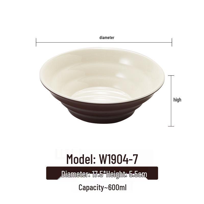 Melamine White Noodle Bowl, Imitation Porcelain, Large Plastic Soup/Rice Bowl for Commercial Use.