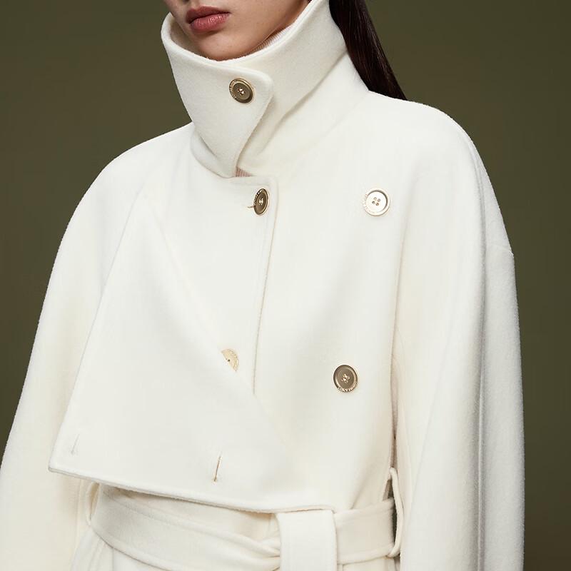 LANGZI Pure Wool Lapel Woolen Coat