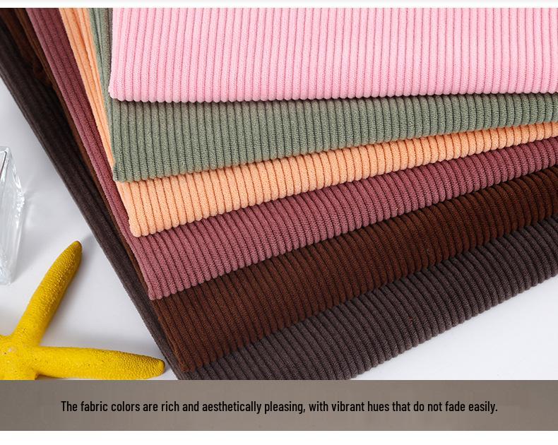 European Cotton Velvet & Stretch Knit Corduroy: 8-Wale Microfiber Stripe Fabric