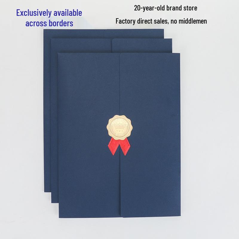 European Tri-fold Certificate Honor Appointment Blank Card with Inner Core Logo
