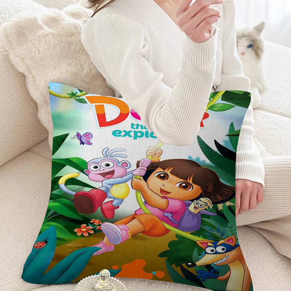 Cartoon D-Dora The E-Explorer Pillow Cover Design Cushion Cover Decor Holiday Decorati