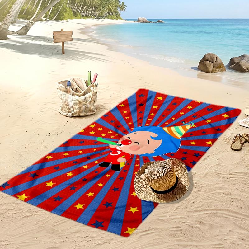 El Payaso Plim Plim Beach Towel, Soft Absorbent Quick‑Dry Towel for Beach Pool Swimming Travel Home