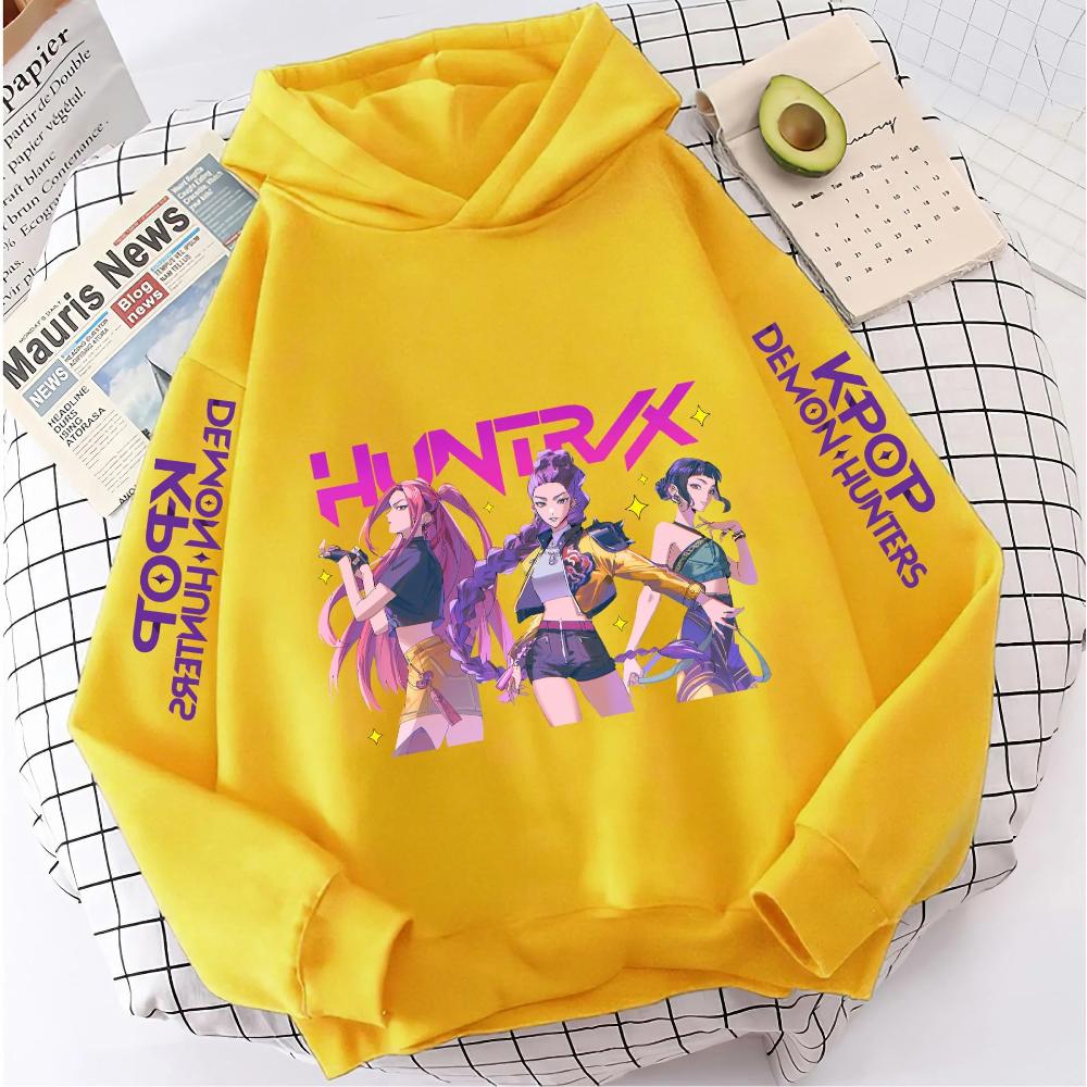 Korean Popular Demon Hunter Children's Hoodie Casual Girl Clothing Autumn and Winter Cute Cartoon Warm Children's Clothing