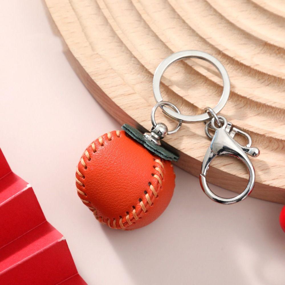 Pear DIY Material Package Keyring Cute Leather Keychain Lovely Fruit Bag Pendant Men