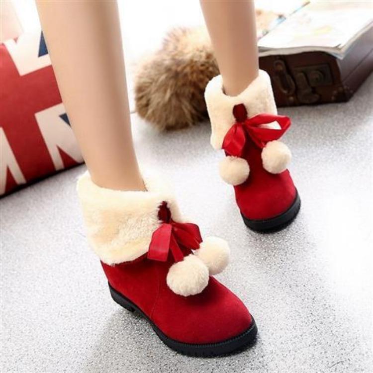 Новые зимние ботинки женская хлопковая обувь на нескользящей толстой подошве 36 красный 2438₽