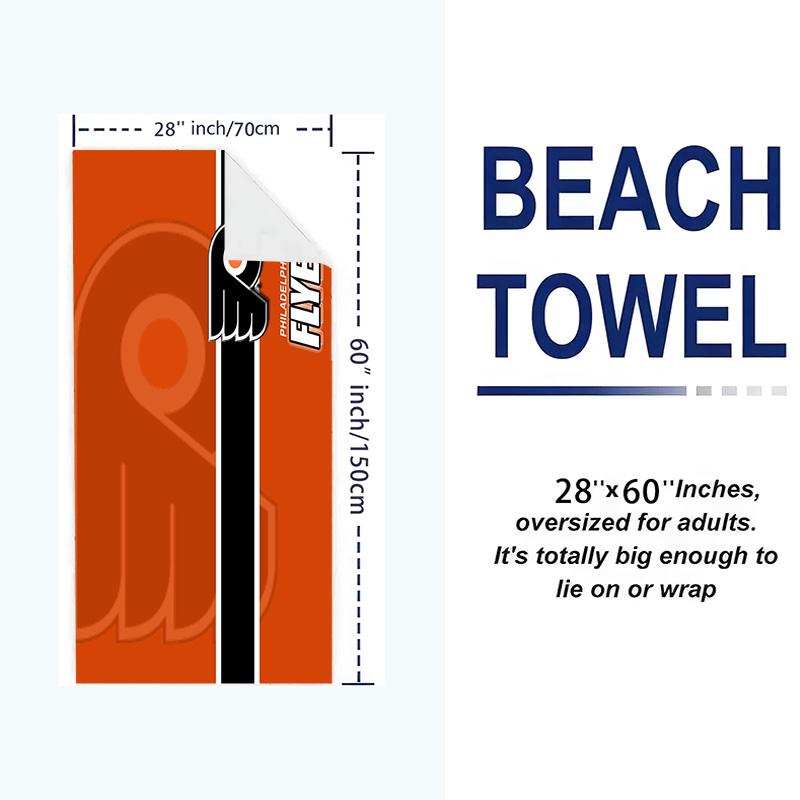 Philadelphia Flyers Logo Print Beach Towel, Large Soft Quick Dry Towel for Beach Camping Swimming