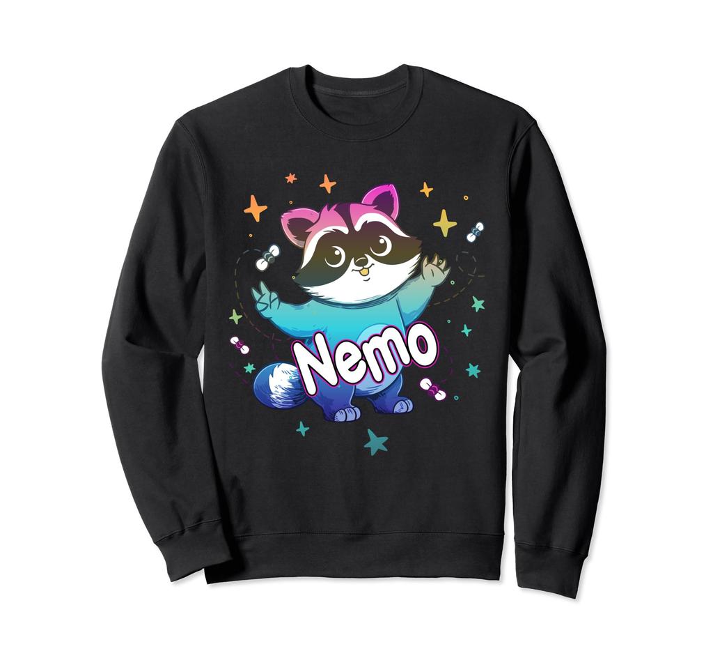 NEMO - Cute Boy Name with cool Raccoon Sweatshirt