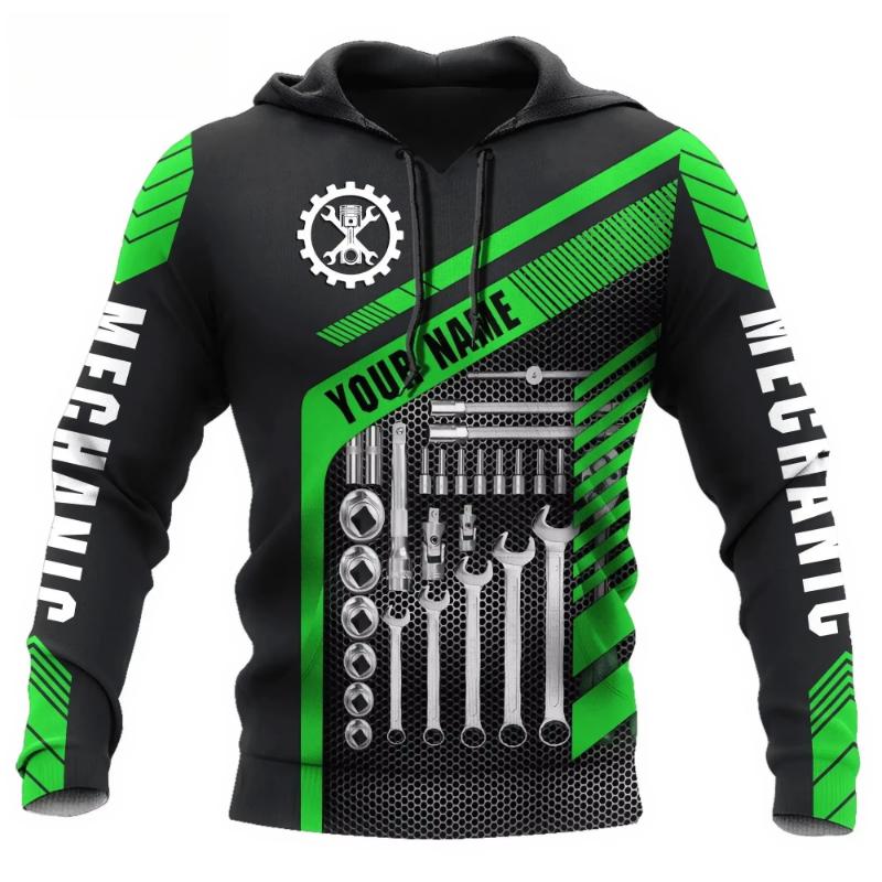 

Мужские толстовки с графикой механика, напечатанные на 3D-принтере, осенний креативный дизайн личности, толстовка с длинным рукавом, свободный повседневный модный топ 6XL