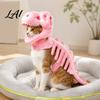 Costume Divertente per Gatti di Halloween Costume Scheletro di Dinosauro Abbigliamento Carino Abbigliamento Comodo Outfit per Gatti Festa Cosplay Oggetti di Scena per Foto Animale Domestico Inverno