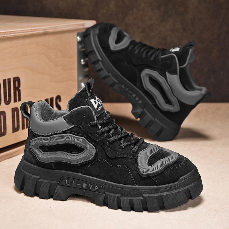 New Fashion Autumn And Winter Men's High Top Martin Boots Students Male Boys Trending Soft Sole Work Shoes Labor Protection Martin Sneakers