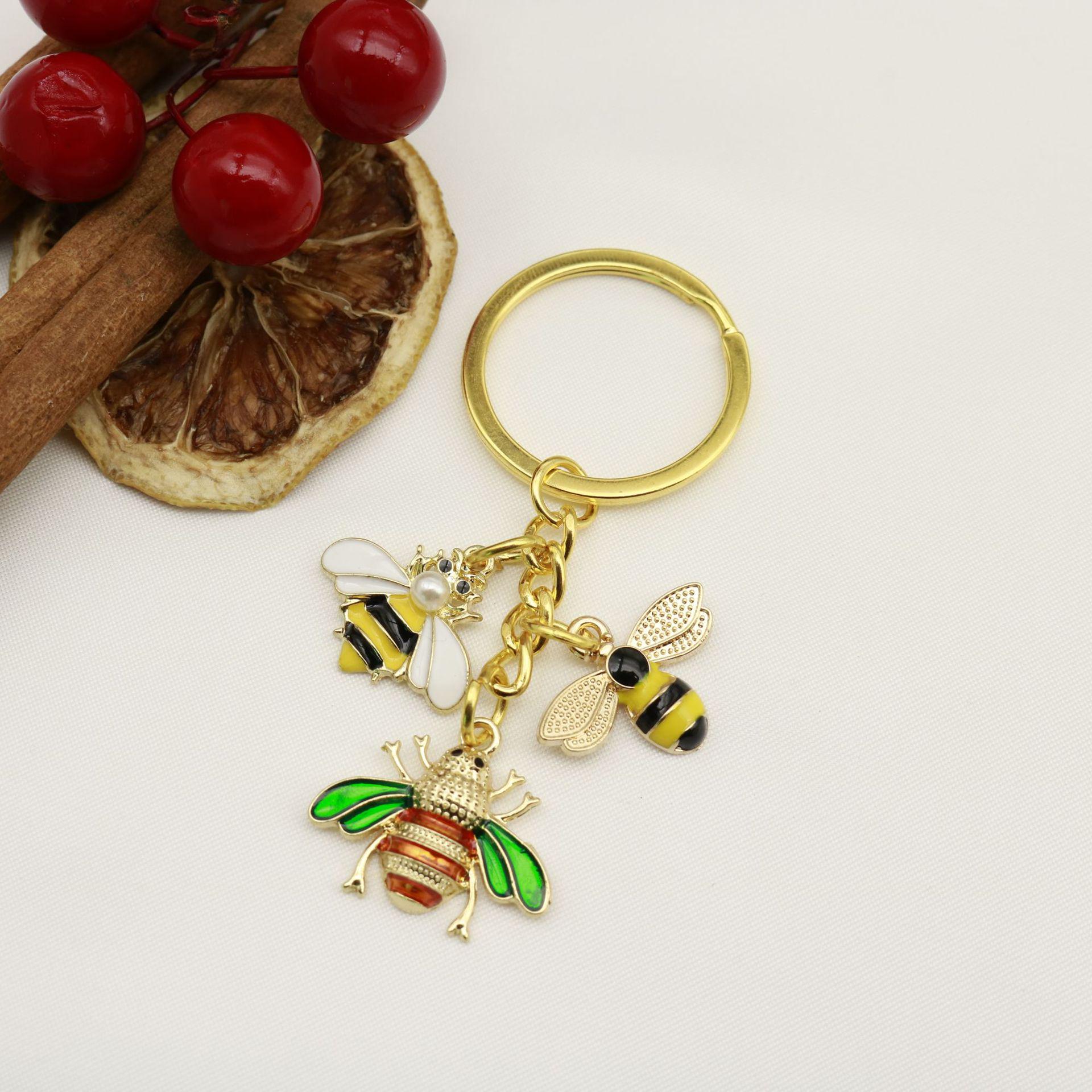 Exquisite Women s Crystal Rhinestone Bee Keychain Bag Pendant