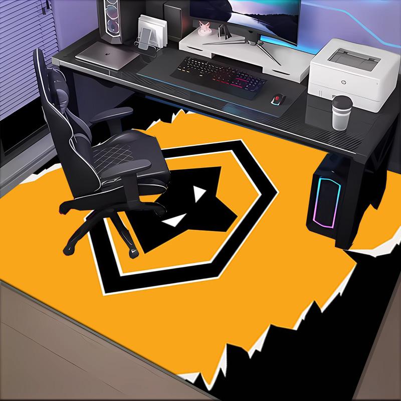 Wolves Football Club Emblem Printed Office Carpet Chair Cushion  Entryway Rug, Rugs for Living Room, Bedroom Christmas gifts