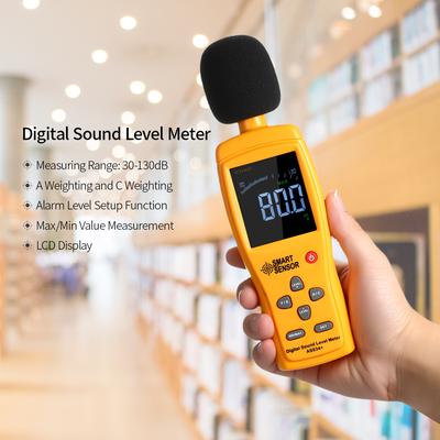 SMART SENSOR AS834+ Digitaler Schallpegelmesser Digitaler Geräuschmesser LCD-Sound