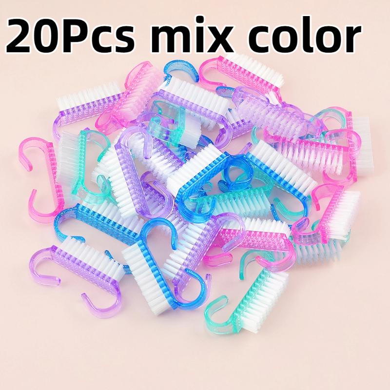 10/20 Pcs Cleaning Nail Brush Nail Art Plastic Soft Remove Dust Finger Care Gel Manicure Pedicure Tool Makeup Brushes Scrubbing