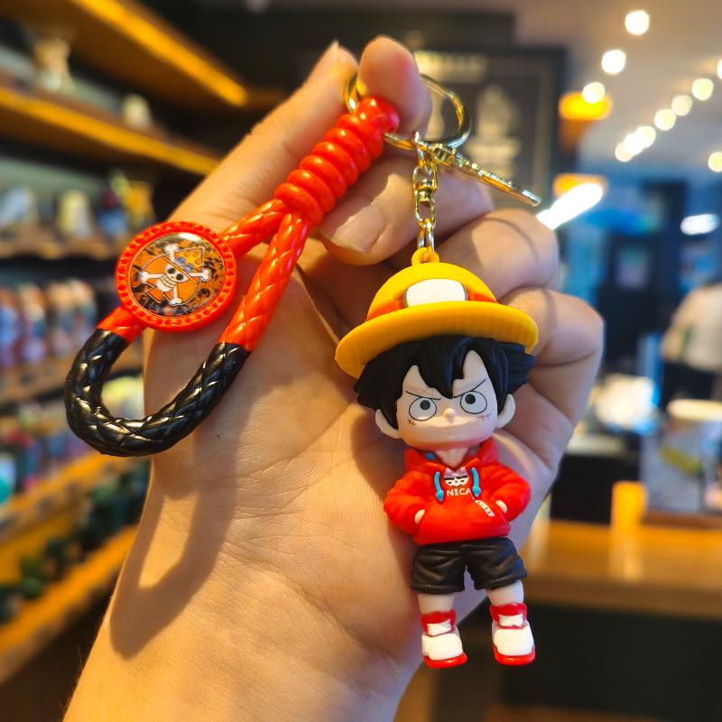 Cartoon Knit Luffy & Zoro Keychain Pendant