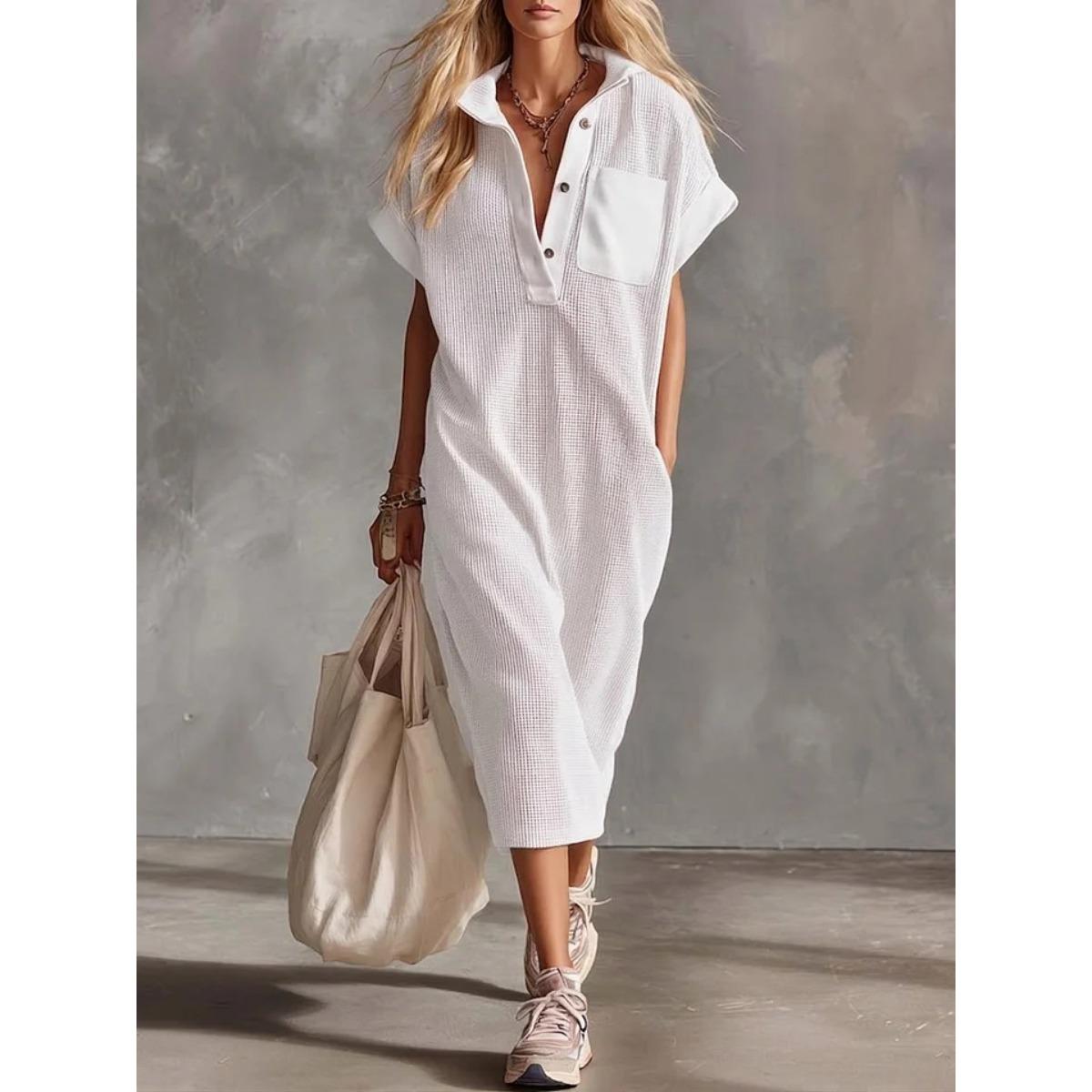 

Spring Summer New Women s Casual Fashion Short Sleeve Dress 5XL білий