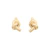 Stylish And Simple Titanium Steel Striped Knotted Stud Earrings Jewelry Niche Design 18K Gold Earrings