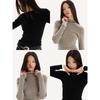 Thelight Barn Style Retro Color Matching Small Turtleneck Patchwork Fake Two Pieces Long Sleeve Knit Sweater Women Commuting