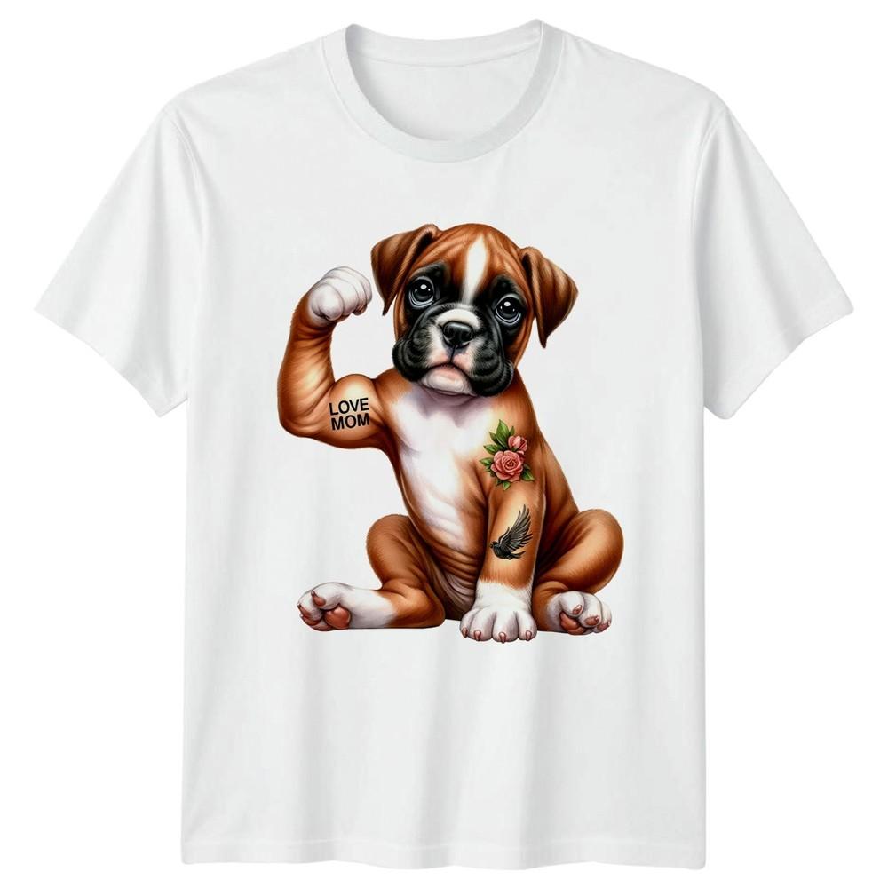 Boxer Puppy Love Mom Tattoo Animals Dogs Unisex Unisex Graphic Tee