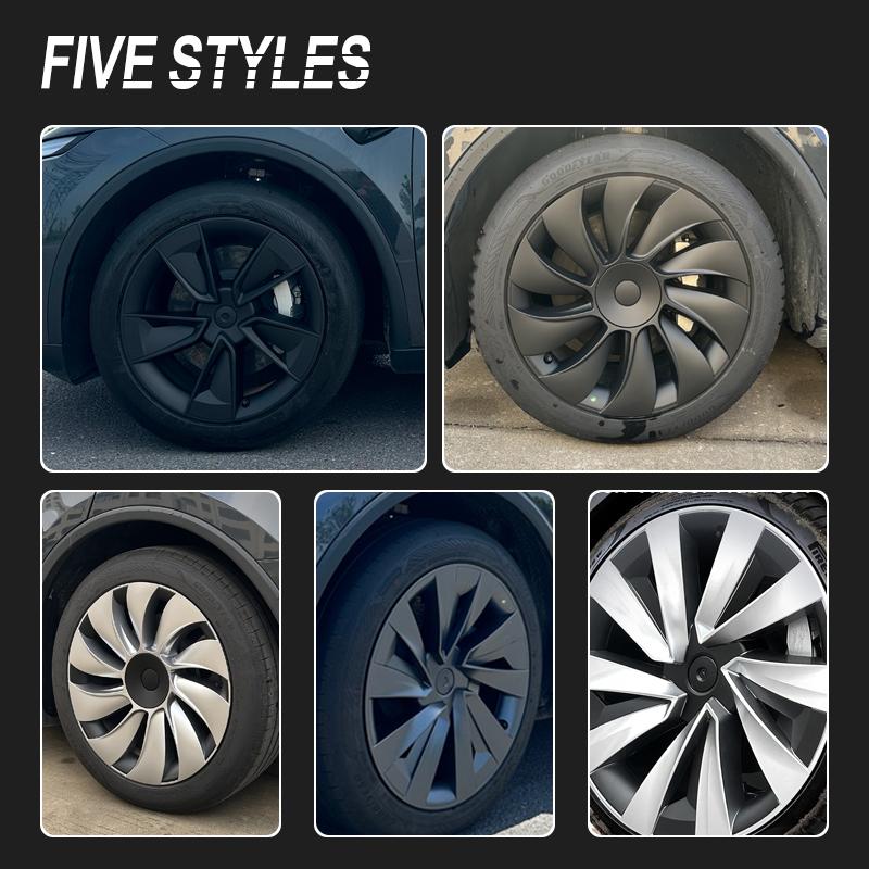 4 pièces pour modèle Y 2025 Juniper 19 pouces Style Turbine enjoliveur pour Tesla jante couverture accessoires capuchon de moyeu bouchon de