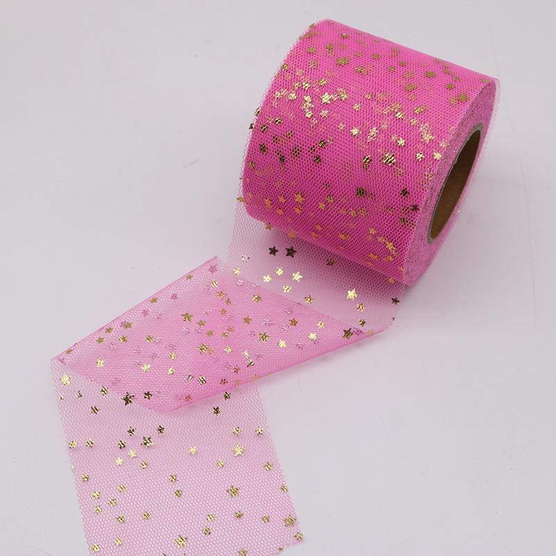 Радужная лента из тюля с сердечками для рукоделия, подарков, упаковки, декоративные ленты, любовь, звезды, кружево, рождественский декор