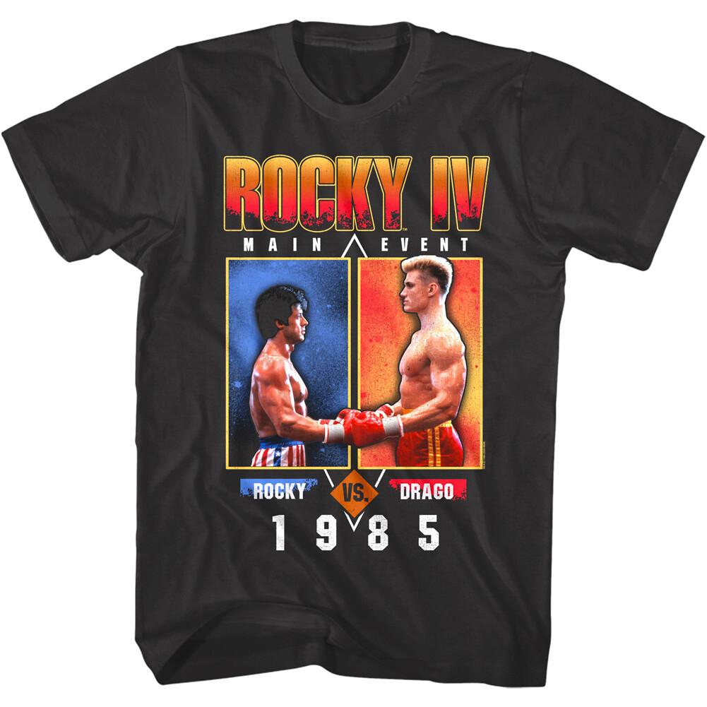 Rocky 4 Boxen Hauptkampf Herren T-Shirt Balboa gegen Ivan Drago 1985 Poster L brown