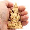 Specialty Buddhist Statue Kannon Bodhisattva Statue height width depth Miniature Kannon carving made from water boxwood with a rock base on the 8236