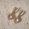 1 Pair Fashion Heart Shape Dangle Earrings for Women Zirconia Earring Jewelry Wedding Party Accessories