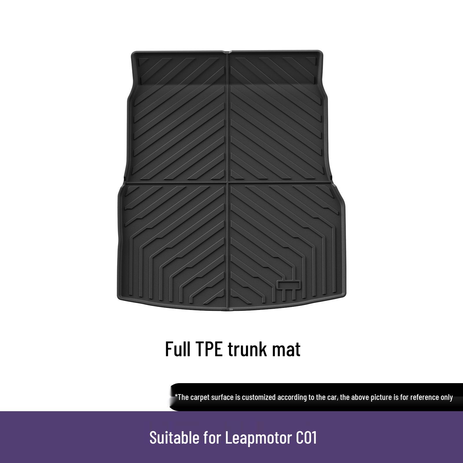 

Водонепроницаемые TPE коврики для автомобиля Leapmotor C01: Накладки на ноги и коврик в задний багажник