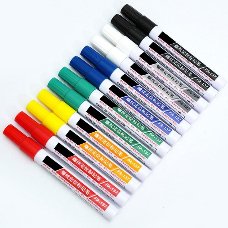 Industrial Screw Marking Pen 3mm Round Tip Portable Screw Marking Paint Marker Pen For Positioning On Metal Plastic