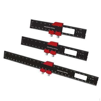 3x Woodworking Rulers Adjustable Sliding Ruler Carpentry Tool with Slide Stop, Inch and Metric