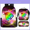 Mochila Escolar 3D Mr Beast Lightning Cat com Tecido Oxford Respirável para Crianças