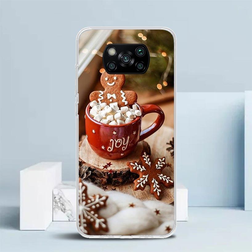 Winter Coffee Christmas Phone Case For Xiaomi Poco F7 Ultra X5 X6 X7 Pro M7 Redmi 15C 15 13C 13 12C 12 10C 10 10A 9 9C 9A 9T Cov
