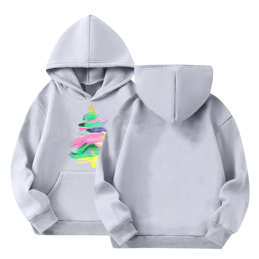 Children's Hoodies Loose Solid Color Hooded Sports Shirt Fashionable Sports Shirt