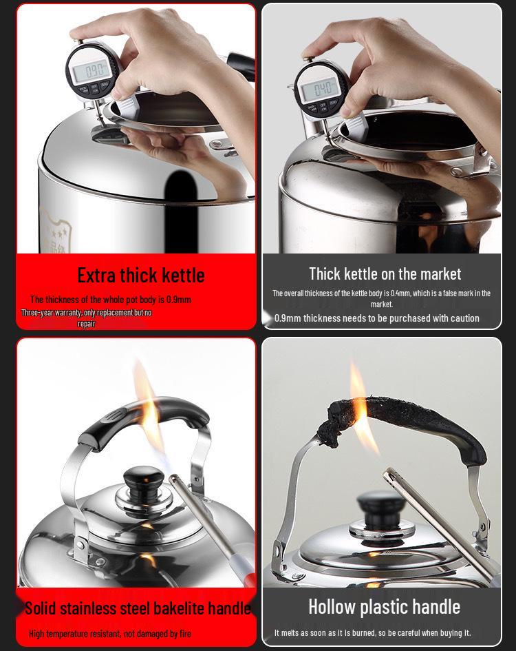 Velkokapacitní 304 nerezová píšťalka na vodu pro plynové a indukční sporáky