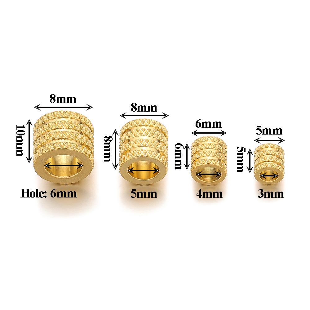 10Pcs Stainless Steel Big Hole 3/4/5/6mm Loose Spacer Beads Charms for DIY Bracelets Necklaces Jewelry Making Supplies In Bulk