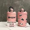 Stilvolle tragbare Edelstahl-Thermoskanne mit Cartoon-Motiv für Frauen und Paare