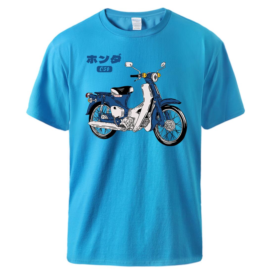 

Классическая футболка с принтом мотоцикла Super Cub C50, мужская, хлопковая, модная, с коротким рукавом, мягкая, дышащая, базовая футболка на каждый день XL