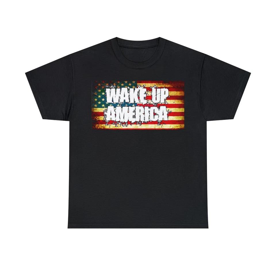 Wake Up America Flag Unisex Heavy Cotton Tee M