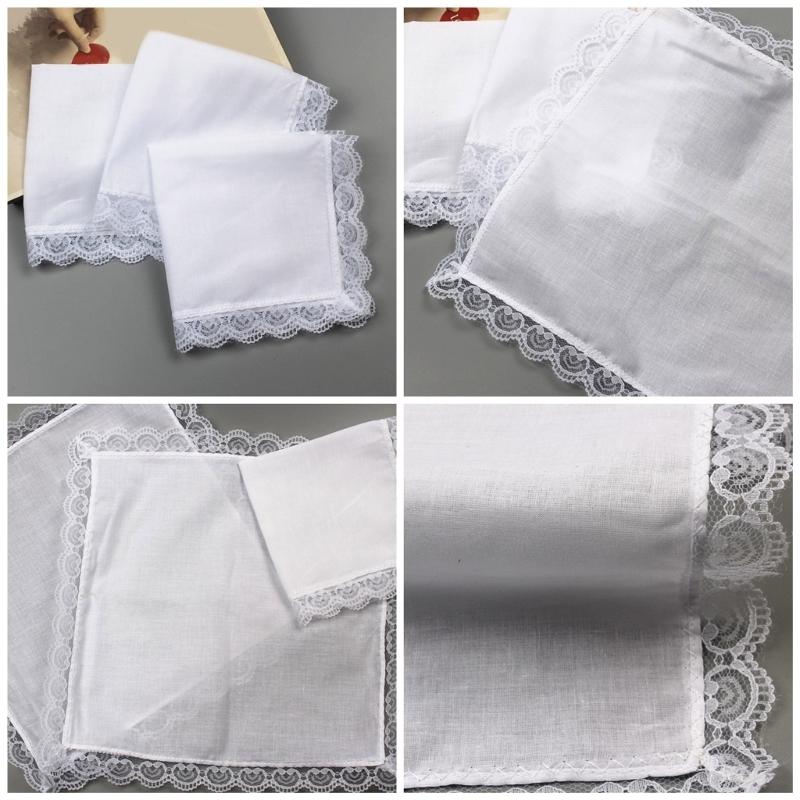 Lace Edge Handkerchief for Kids Male Women Elderly Handkerchief Pocket Handkerchief for Wedding Gift