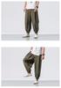 2024 Men's Linen Casual Pants: Chinese & Japanese Style, Loose Wide Leg, Tapered Plus Size Harem Carrot Pants