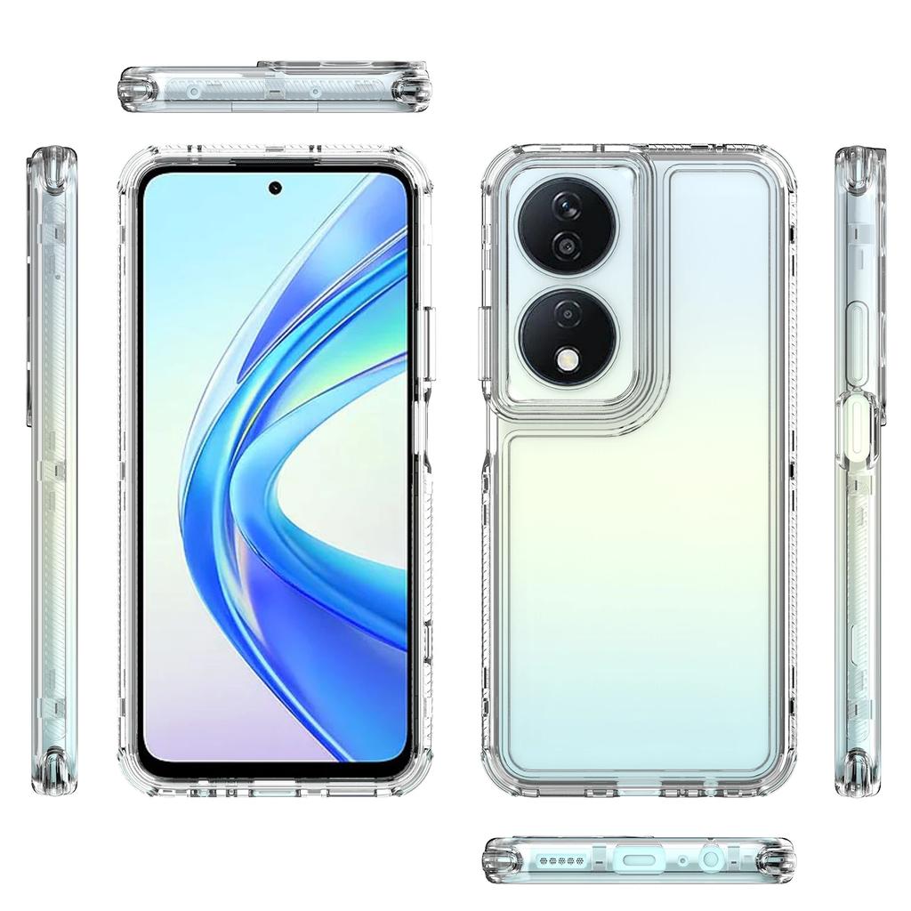 3 in 1 Hybrid Armor Shockproof Phone Case For Honor X7B 6.8 inches Hard Plastic Frame Transparent TPU Back Cover Coque Fundas