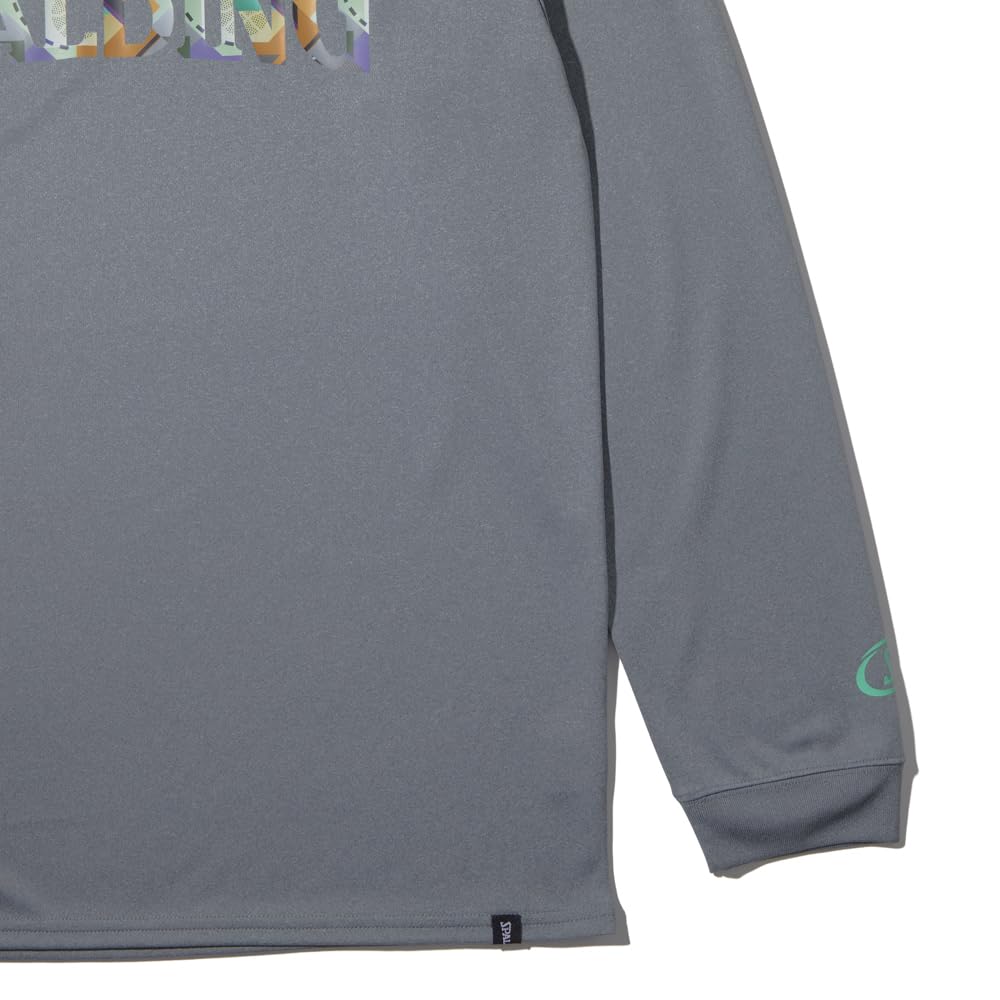 SPALDING Long Sleeve T-Shirt, Geometric Logo, Heather Gray, Size M, SMT24107