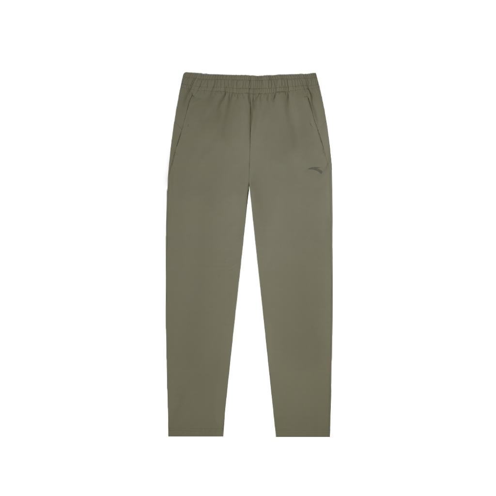 Anta Solid Color Mid-Rise Comfortable Breathable Versatile Straight-Leg Business Commuter Sports Casual Pants Men Bottoms Dark-Green 152537501D-2