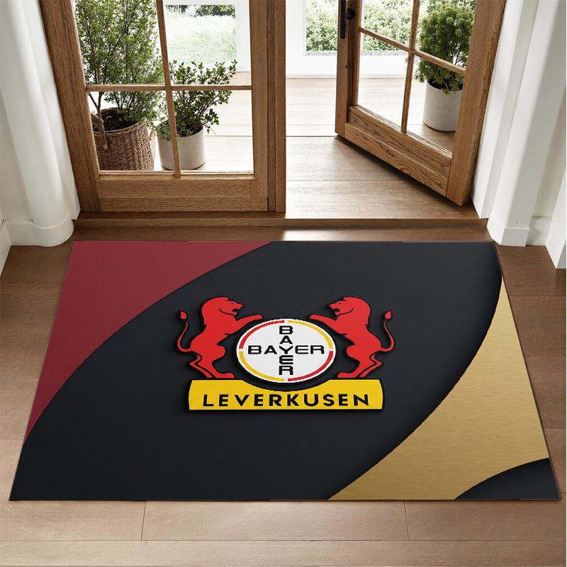 Bayer Leverkusen Football Design Crystal Velvet Rug Soft Decorative Mat for Bedroom Entrance
