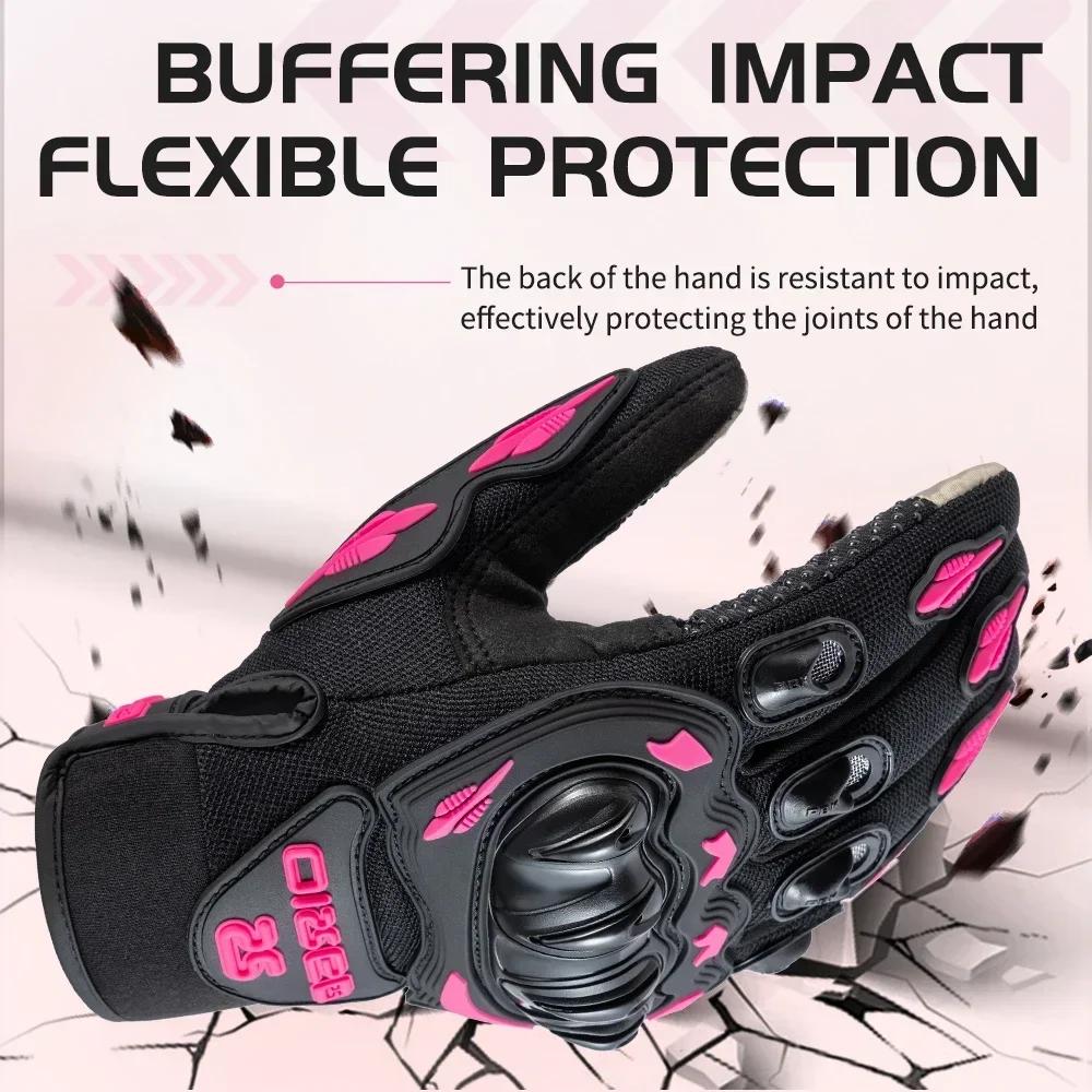 Non-Slip Wear-Resistant Full Finger Motorcycle Gloves Summer Breathable Touch Screen Moto Biker Gloves Motocross Racing Gloves