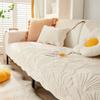 Leaves Jacquard Sofa Towel Anti-Slip Thicken Sofa Cushion Mat for Living Room Solid Color Plush Sofas Cover Home Couch Decor