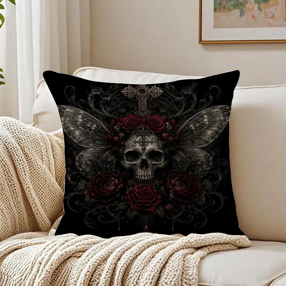 Gotische Romantik Kissenbezug Atmungsaktiv Bio-Kurzplüsch Kissenhülle Maschinenwaschbar Knitterarm Weich Langlebig 50cmx50cm(20x20Inch)